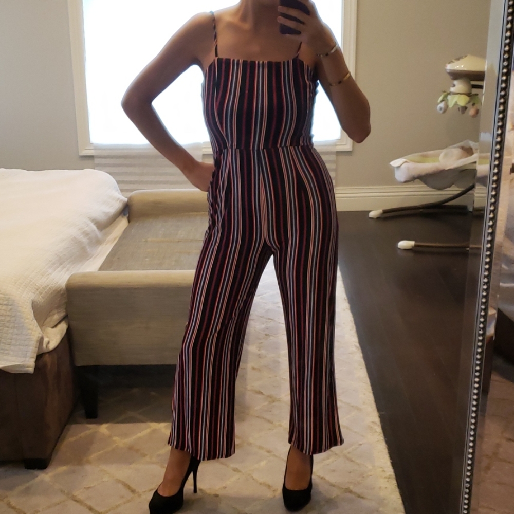 WOMEN'S PINSTRIPE AMBIANCE JUMPSUIT ROMPER